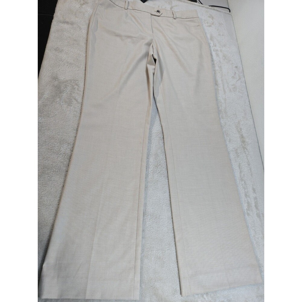 NWT Calvin Klein Modern Fit Trousers Beige Micro Pattern Dress Pants Office 6